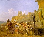 DUJARDIN, Karel A Party of Charlatans in an Italian Landscape df china oil painting reproduction